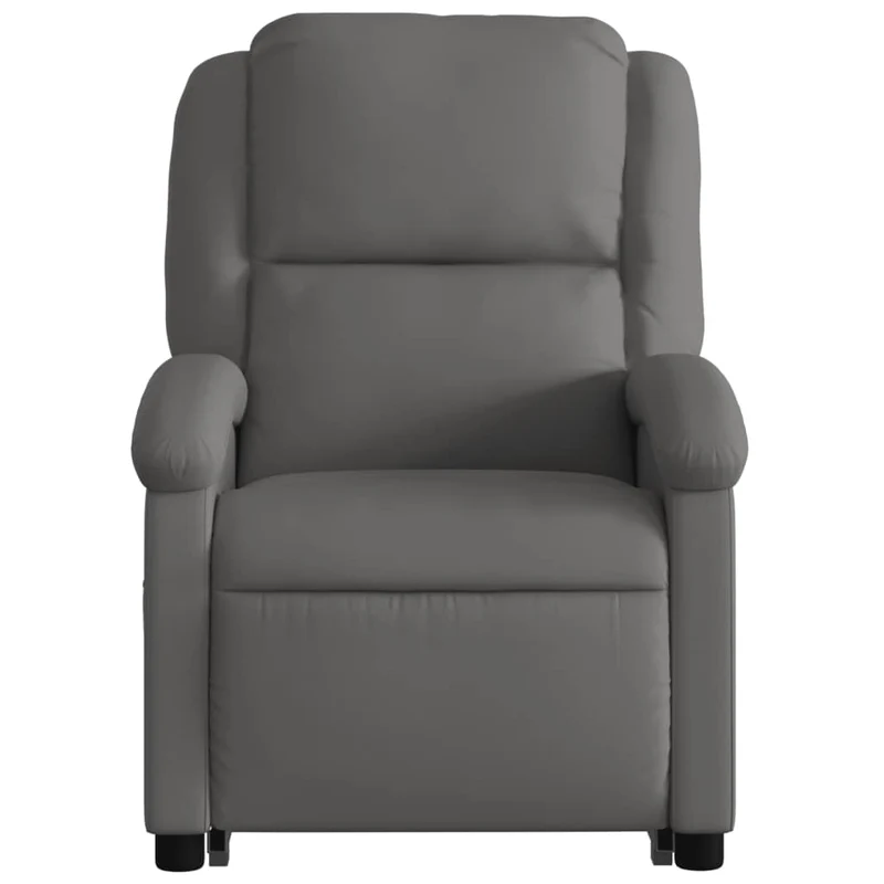 Fauteuil relax TV rembourrage confortable fonction de levage électrique en cuir véritable gris DEC027924