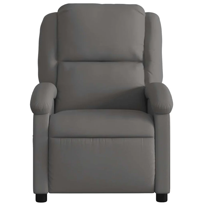Fauteuil relax TV rembourrage confortable fonction d'inclinaison manuelle en cuir véritable gris DEC027923