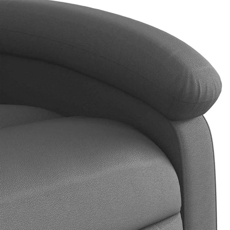 Fauteuil relax TV rembourrage confortable fonction d'inclinaison manuelle en cuir véritable gris DEC027923