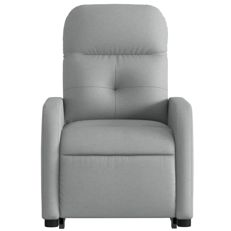 Fauteuil relax TV rembourrage confortable fonction de levage électrique en tissu gris clair DEC027912