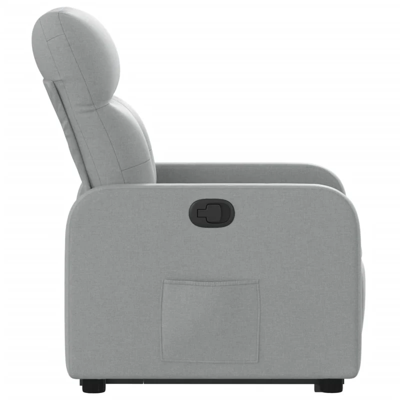 Fauteuil relax TV rembourrage confortable fonction de levage électrique en tissu gris clair DEC027912