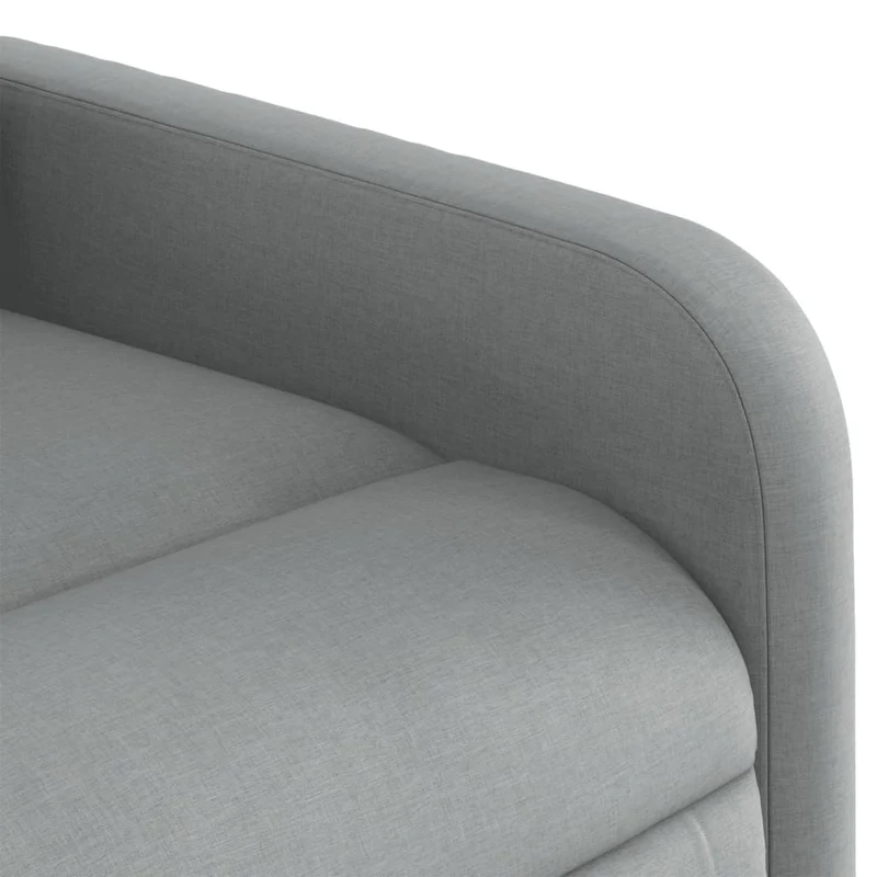 Fauteuil relax TV rembourrage confortable fonction de levage électrique en tissu gris clair DEC027912