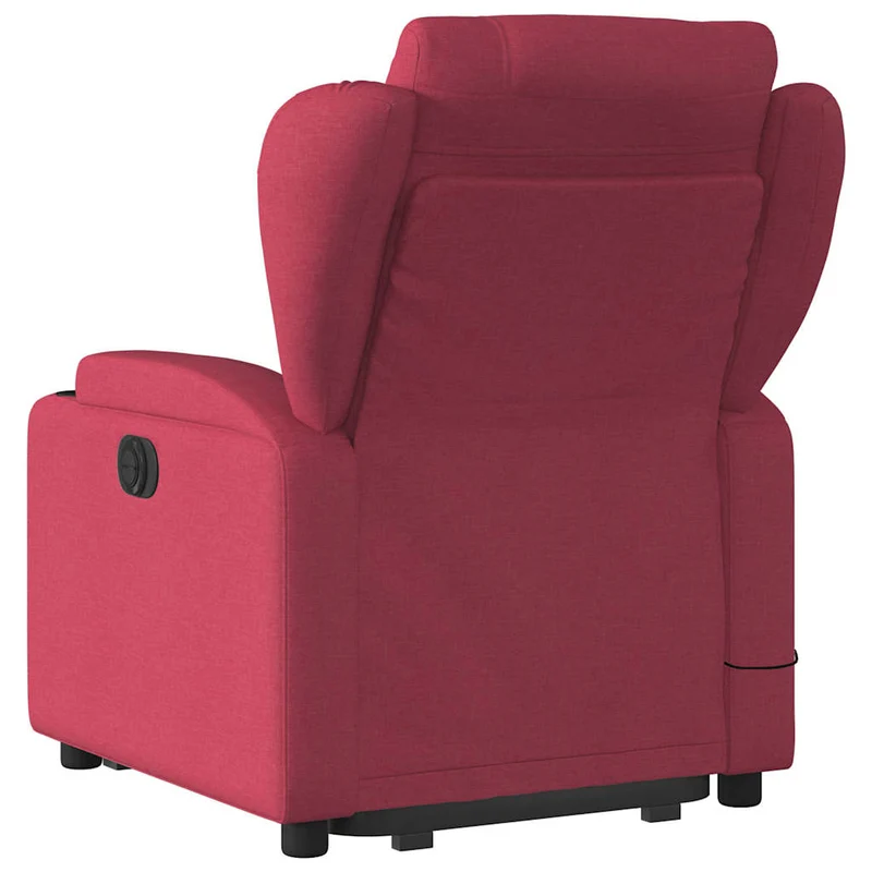 Fauteuil de relaxation fonction massage et inclinable en tissu rouge bordeaux DEC027843