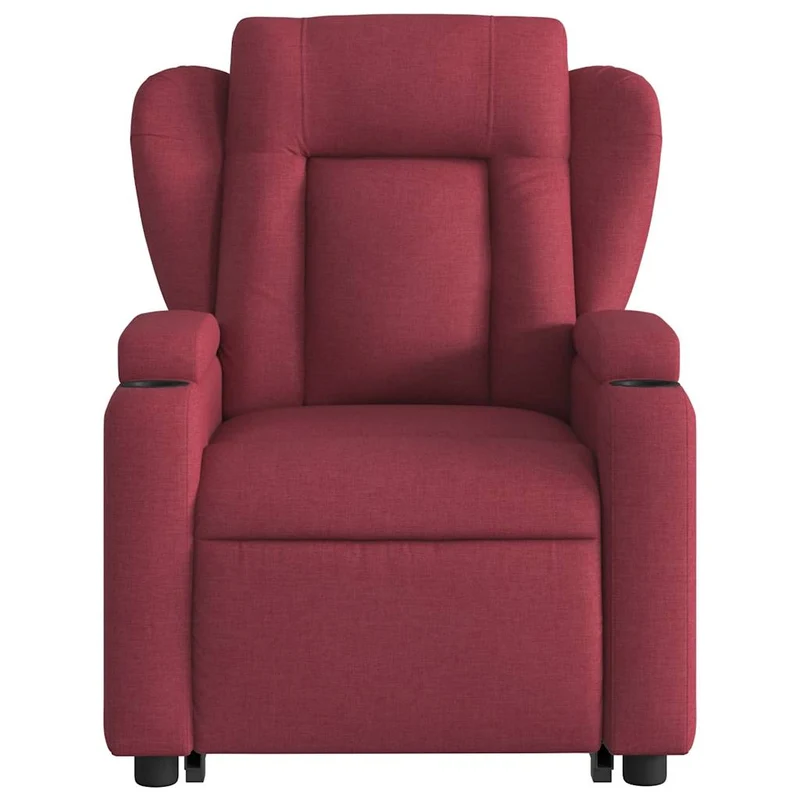 Fauteuil de relaxation fonction massage et inclinable en tissu rouge bordeaux DEC027843