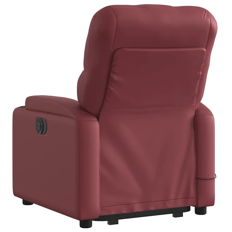 Fauteuil de relaxation fonction massage et inclinable en PVC rouge bordeaux DEC027833