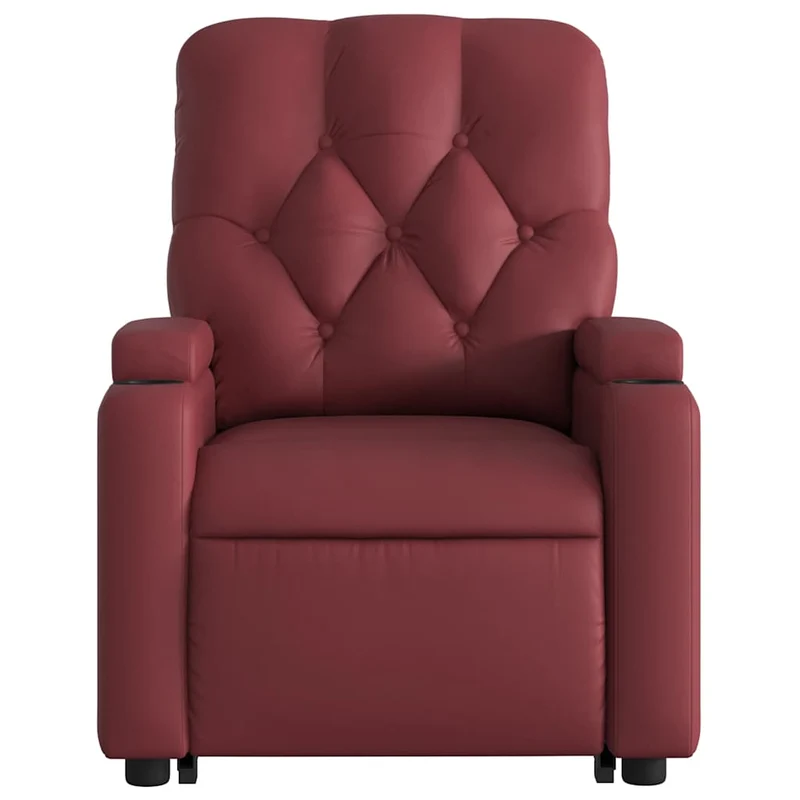 Fauteuil de relaxation fonction massage et inclinable en PVC rouge bordeaux DEC027833