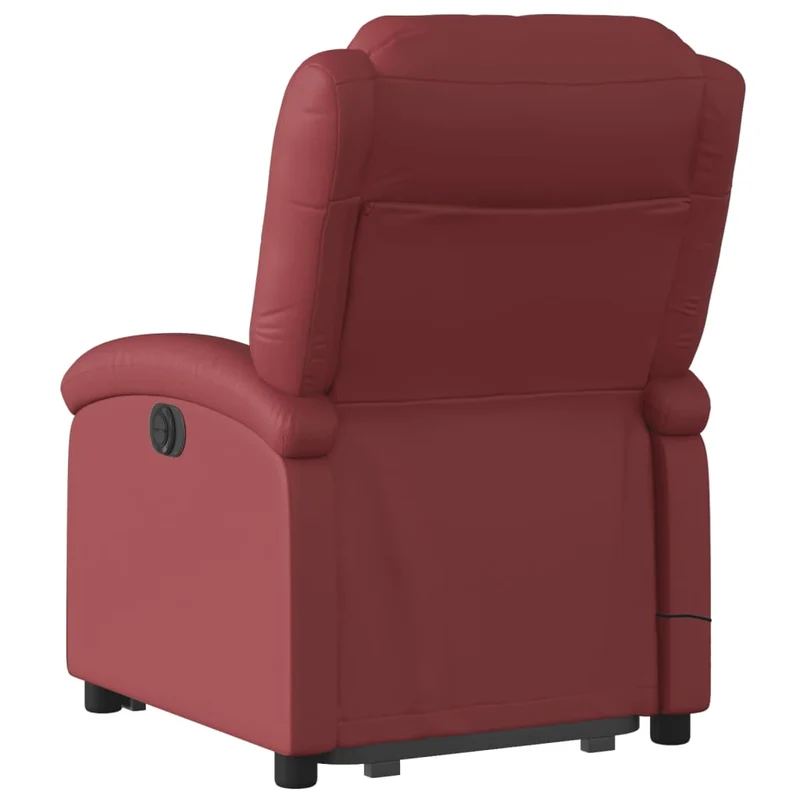 Fauteuil de relaxation fonction massage et inclinable en PVC rouge bordeaux DEC027829