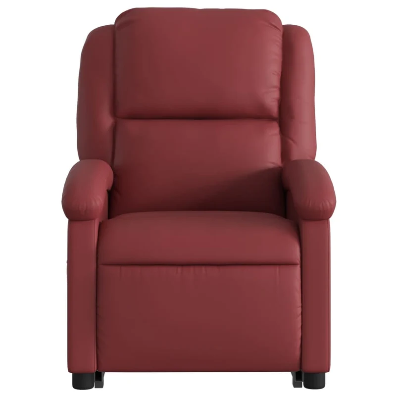 Fauteuil de relaxation fonction massage et inclinable en PVC rouge bordeaux DEC027829