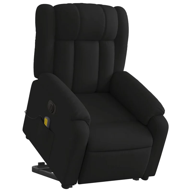 Fauteuil de relaxation fonction massage et inclinable en tissu noir DEC027819