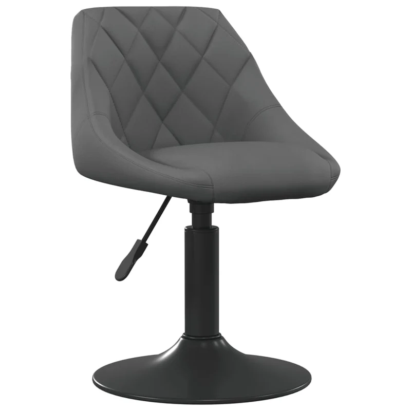 Lot de 2 chaises de salle à manger pivotantes en velours gris foncé et cadre en acier noir DEC025192