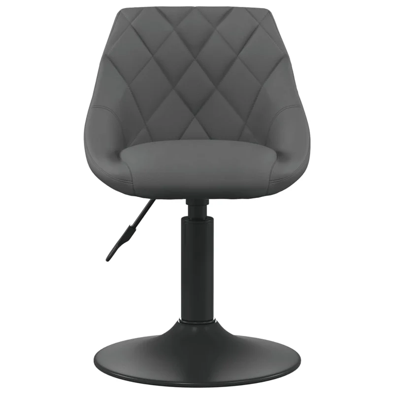 Lot de 2 chaises de salle à manger pivotantes en velours gris foncé et cadre en acier noir DEC025192