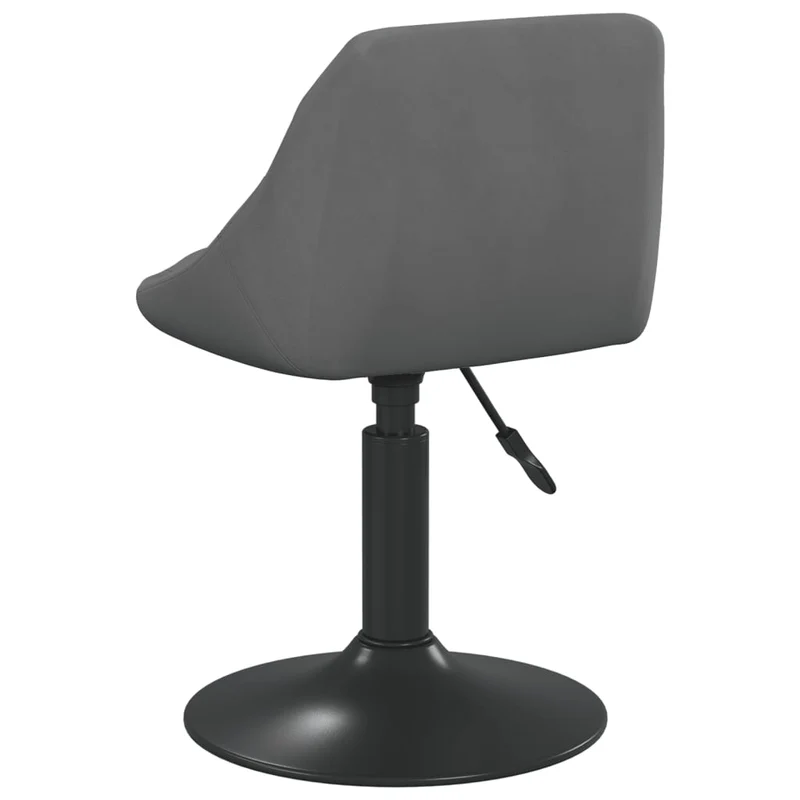 Lot de 2 chaises de salle à manger pivotantes en velours gris foncé et cadre en acier noir DEC025192