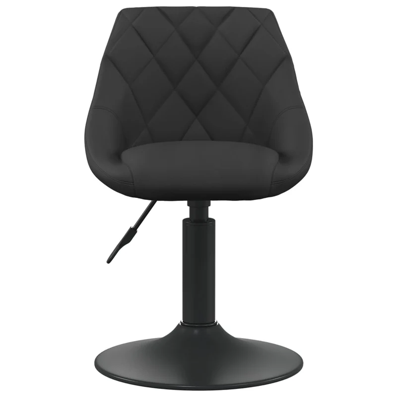 Chaise de salle à manger x1 siège pivotant et hauteur réglable en velours noir et cadre en acier noir DEC025055