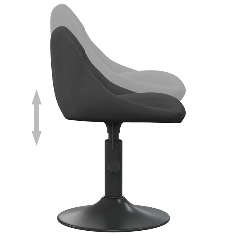 Chaise de salle à manger x1 siège pivotant et hauteur réglable en velours noir et cadre en acier noir DEC025055