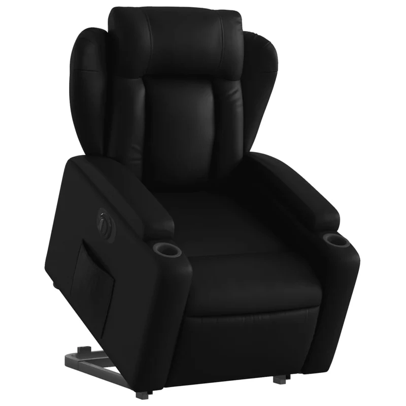 Fauteuil relax TV fonction de levage électrique très confortable en PVC noir DEC028475