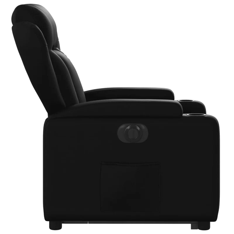 Fauteuil relax TV fonction de levage électrique très confortable en PVC noir DEC028475