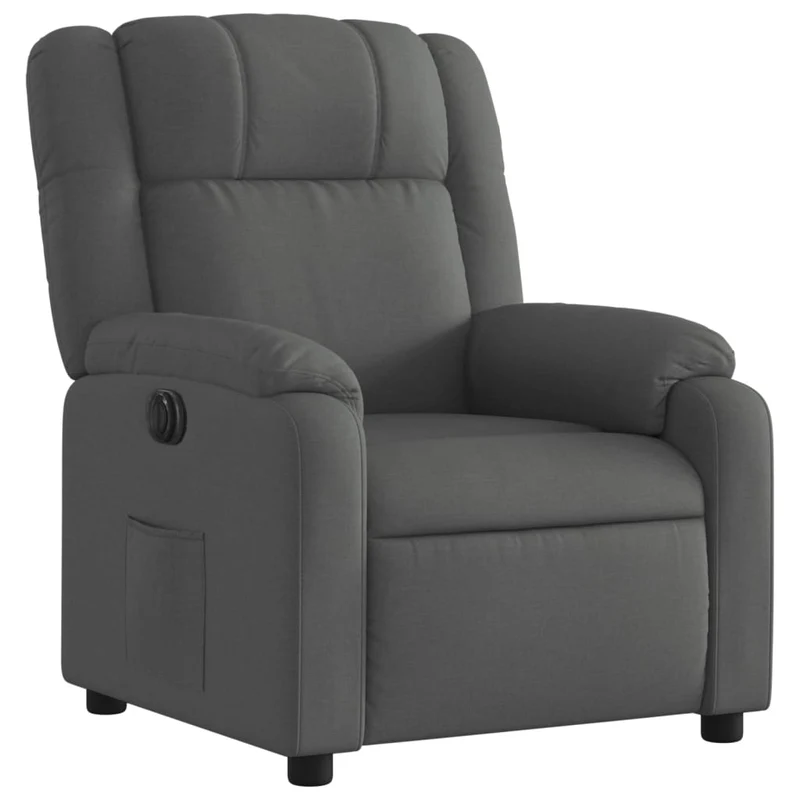Fauteuil relax TV fonction d'inclinaison électrique très confortable en tissu gris foncé DEC028340
