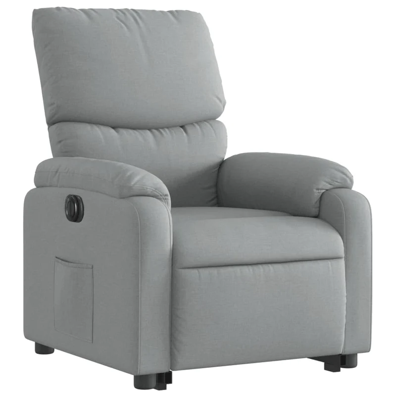 Fauteuil relax TV fonction de levage électrique très confortable en tissu gris clair DEC028326