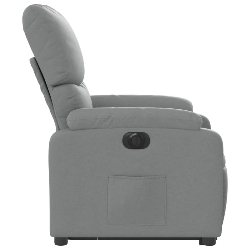 Fauteuil relax TV fonction de levage électrique très confortable en tissu gris clair DEC028326