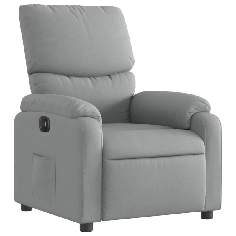 Fauteuil relax TV fonction d'inclinaison électrique très confortable en tissu gris clair DEC028314