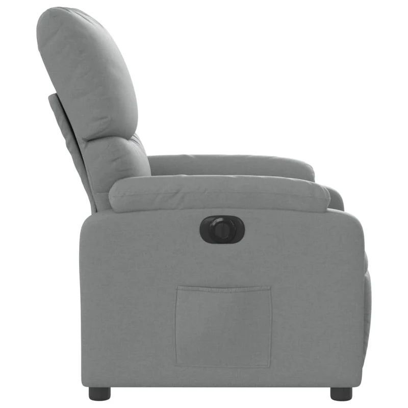 Fauteuil relax TV fonction d'inclinaison électrique très confortable en tissu gris clair DEC028314