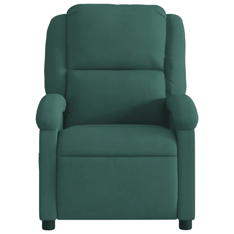 Fauteuil relax TV rembourrage confortable fonction d'inclinaison manuelle en velours vert foncé DEC028232