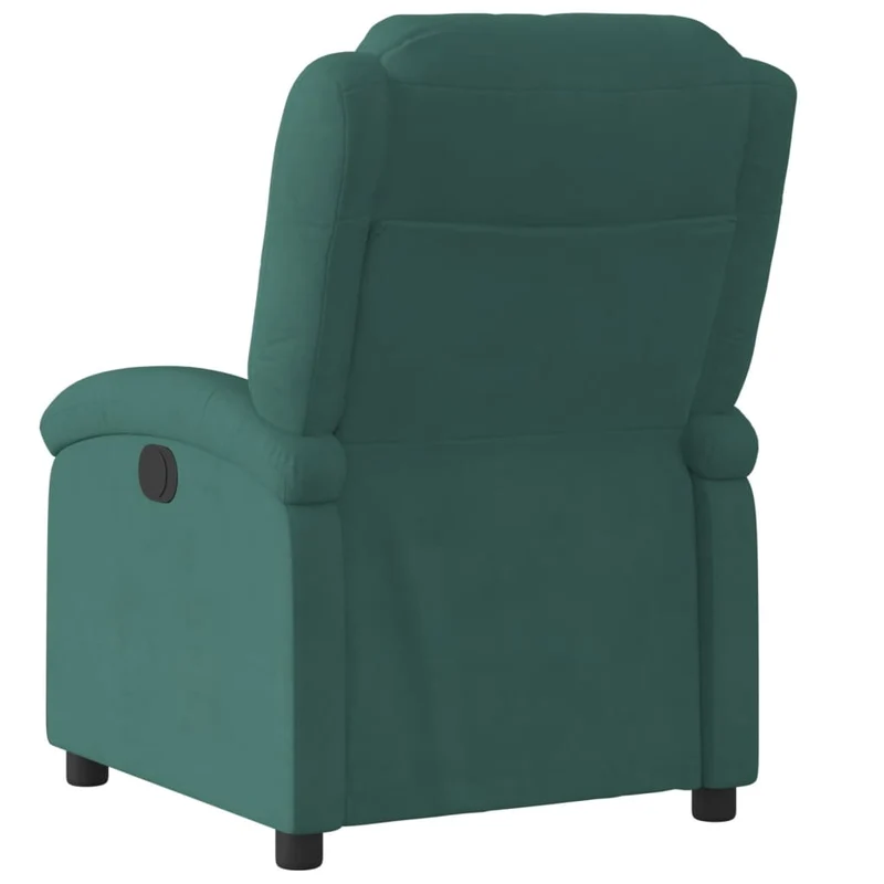 Fauteuil relax TV rembourrage confortable fonction d'inclinaison manuelle en velours vert foncé DEC028232