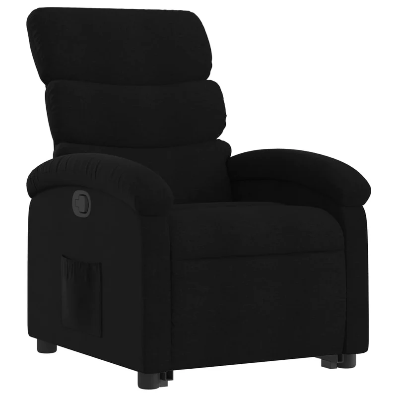 Fauteuil relax TV rembourrage confortable fonction de levage électrique en tissu noir DEC028120