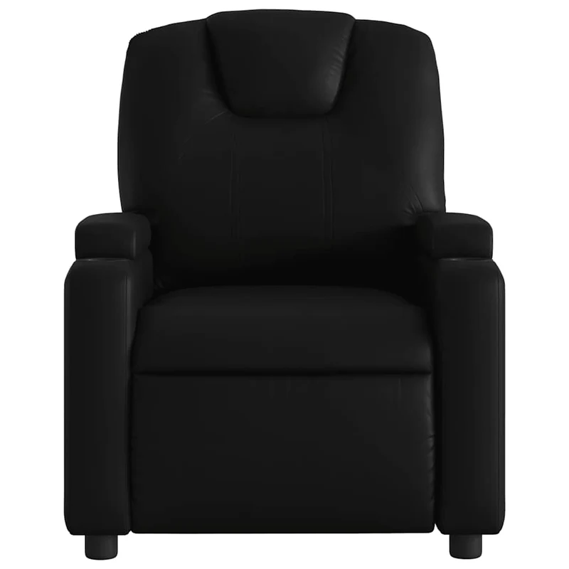 Fauteuil relax TV rembourrage confortable fonction d'inclinaison manuelle en PVC noir DEC028084