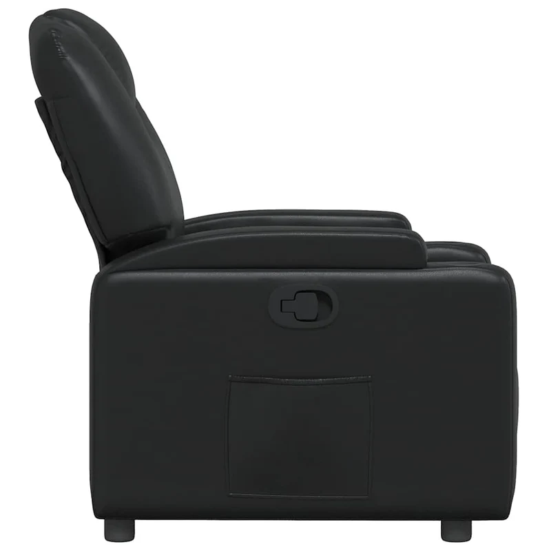 Fauteuil relax TV rembourrage confortable fonction d'inclinaison manuelle en PVC noir DEC028084