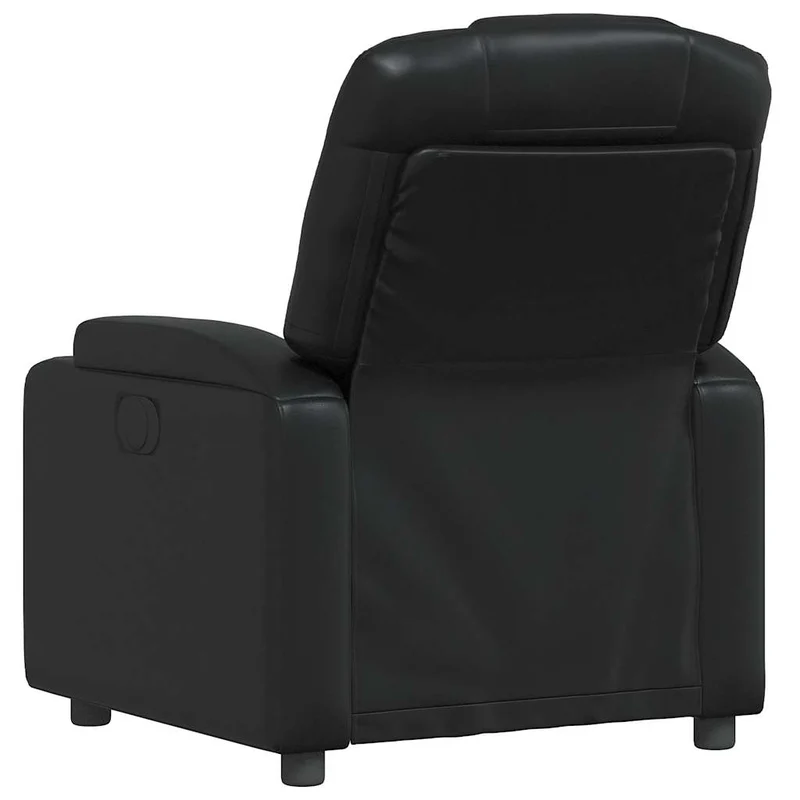 Fauteuil relax TV rembourrage confortable fonction d'inclinaison manuelle en PVC noir DEC028084