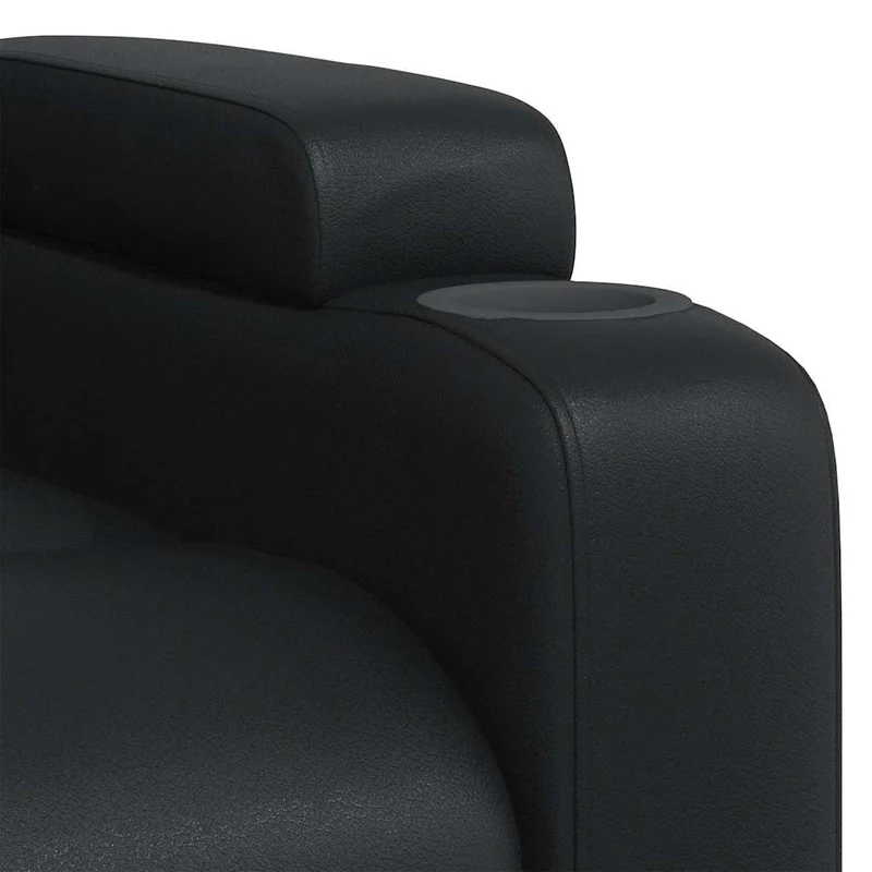 Fauteuil relax TV rembourrage confortable fonction d'inclinaison manuelle en PVC noir DEC028084