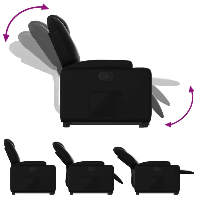 Fauteuil relax TV rembourrage confortable fonction de levage électrique en PVC noir DEC028077