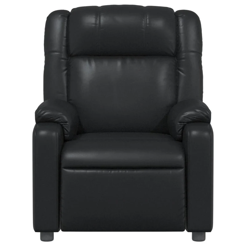 Fauteuil relax TV rembourrage confortable fonction d'inclinaison manuelle en PVC noir DEC028074