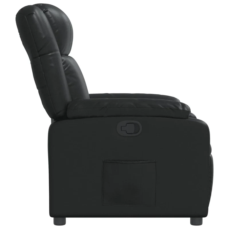 Fauteuil relax TV rembourrage confortable fonction d'inclinaison manuelle en PVC noir DEC028074