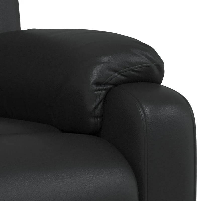 Fauteuil relax TV rembourrage confortable fonction d'inclinaison manuelle en PVC noir DEC028074