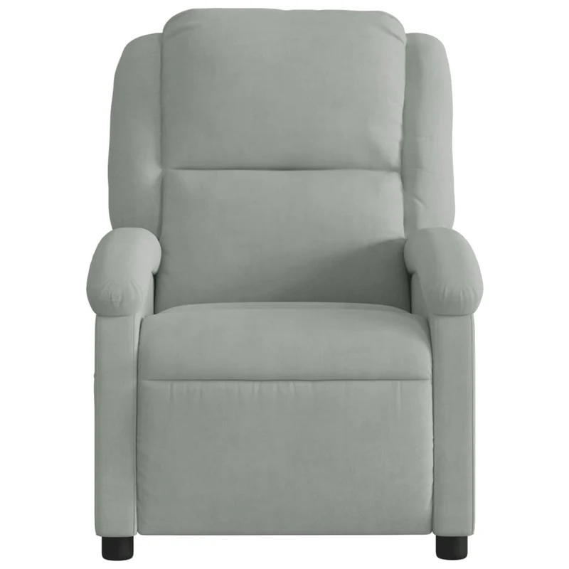 Fauteuil relax TV rembourrage confortable fonction d'inclinaison manuelle en velours gris clair DEC027922