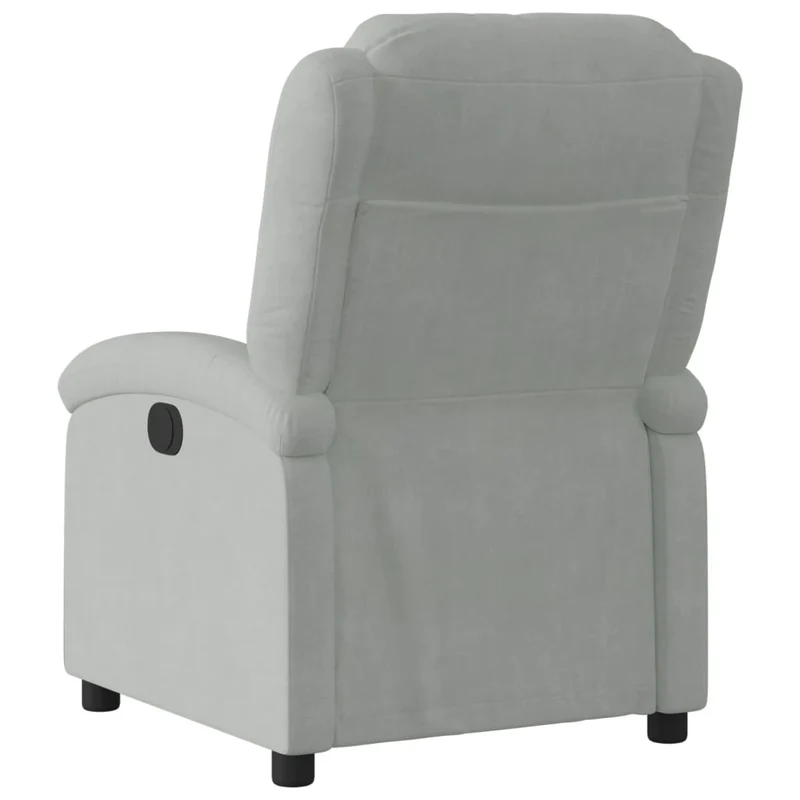 Fauteuil relax TV rembourrage confortable fonction d'inclinaison manuelle en velours gris clair DEC027922