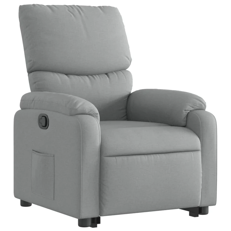 Fauteuil relax TV rembourrage confortable fonction de levage électrique en tissu gris clair DEC027900