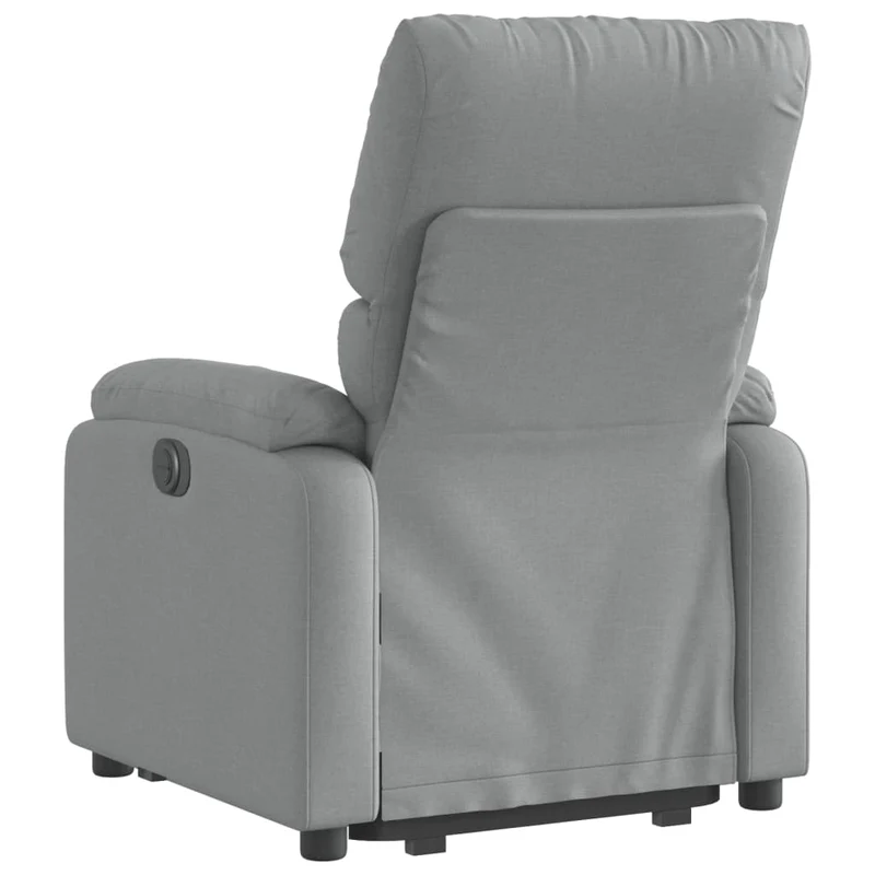 Fauteuil relax TV rembourrage confortable fonction de levage électrique en tissu gris clair DEC027900