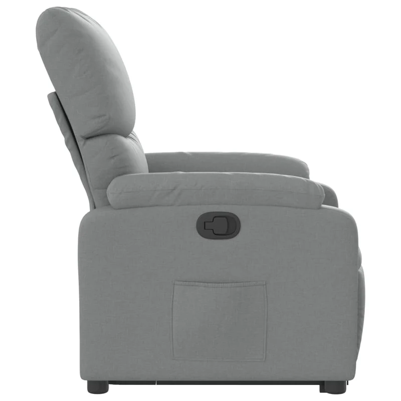 Fauteuil relax TV rembourrage confortable fonction de levage électrique en tissu gris clair DEC027900