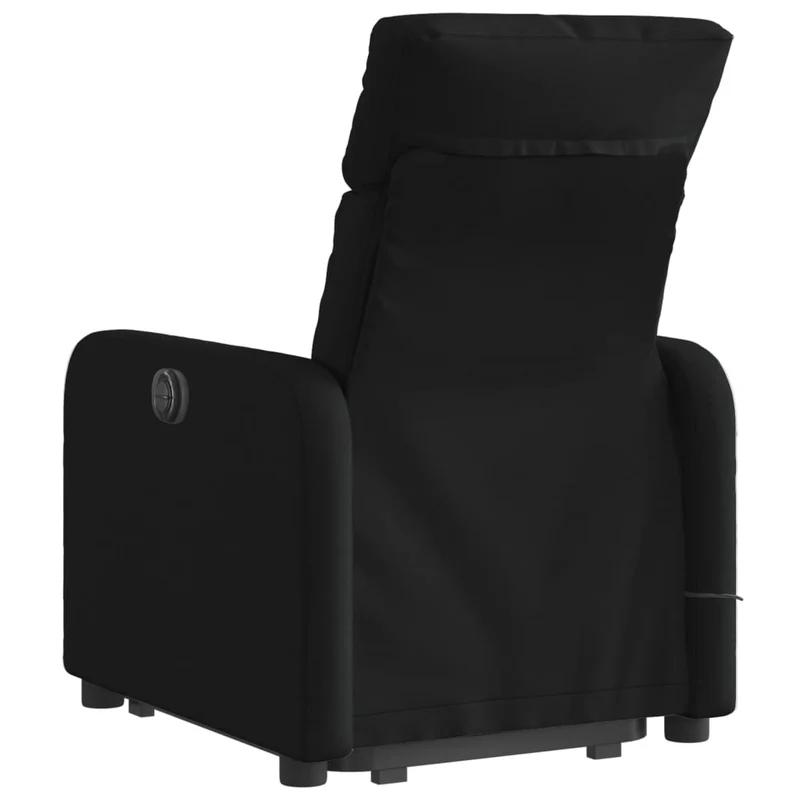 Fauteuil de relaxation fonction massage et inclinable fonction de levage électrique en tissu noir DEC027824