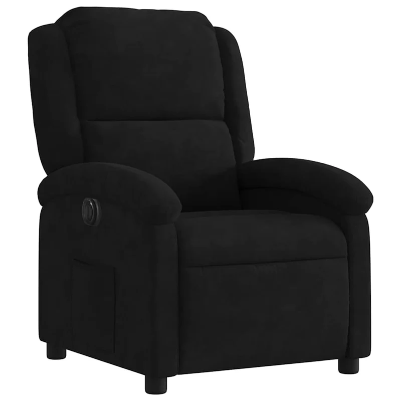 Fauteuil relax TV fonction d'inclinaison électrique très confortable en velours noir DEC028514