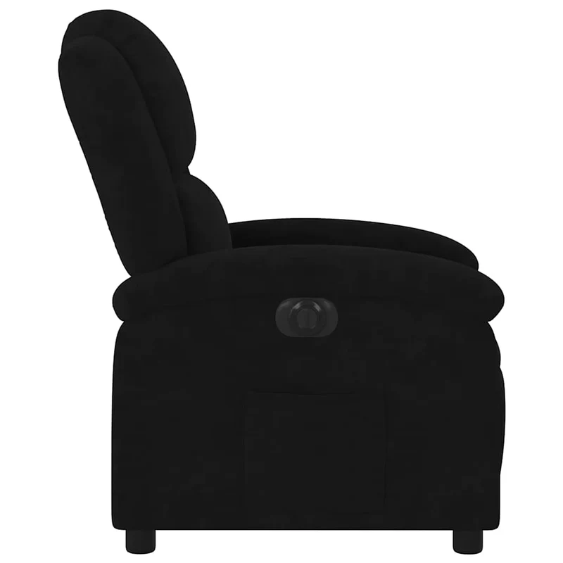 Fauteuil relax TV fonction d'inclinaison électrique très confortable en velours noir DEC028514
