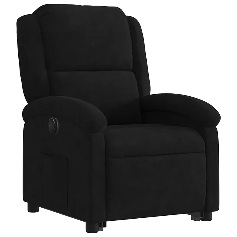 Fauteuil relax TV fonction de levage électrique très confortable en velours noir DEC028513