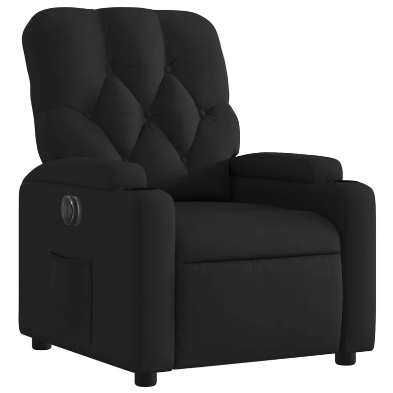 Fauteuil relax TV fonction d'inclinaison électrique très confortable en tissu noir DEC028500