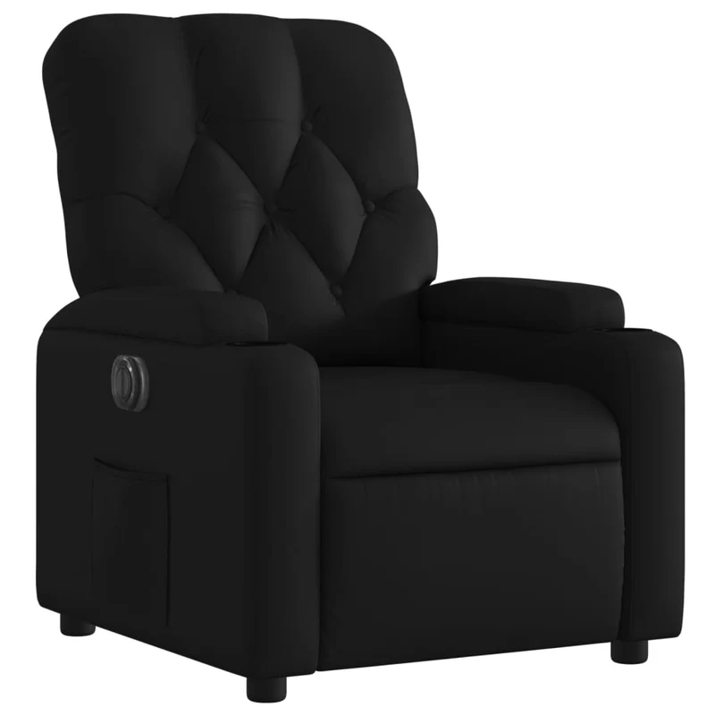 Fauteuil relax TV fonction d'inclinaison électrique très confortable en PVC noir DEC028477