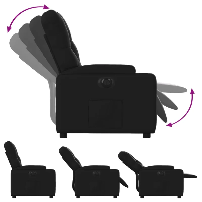 Fauteuil relax TV fonction d'inclinaison électrique très confortable en PVC noir DEC028477