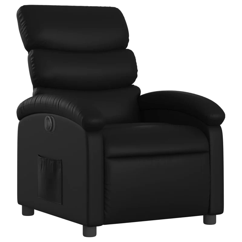 Fauteuil relax TV fonction d'inclinaison électrique très confortable en PVC noir DEC028465