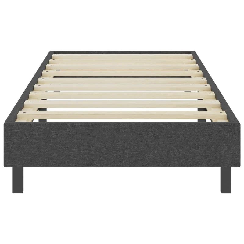 Sommier à lattes sur pieds cadre de lit matelas 100x200 cm tissu gris foncé TDL0208070
